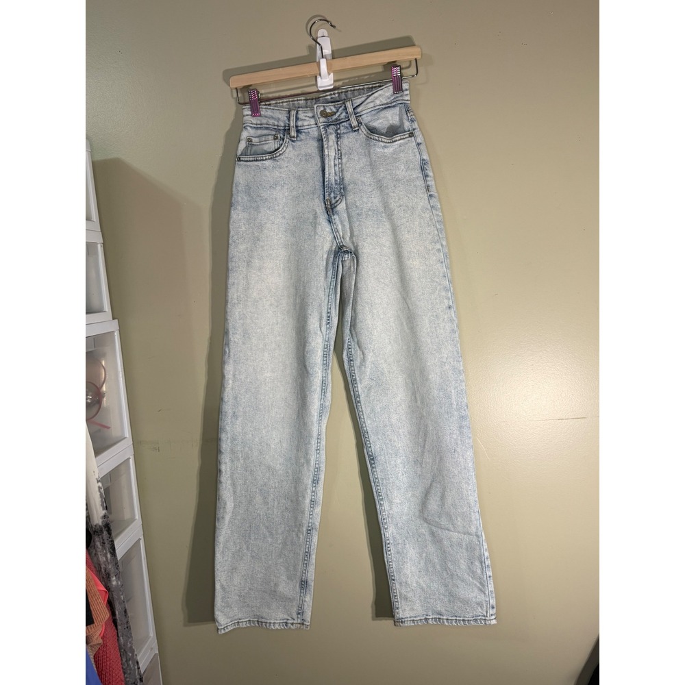 No Boundaries High Rise Straight Leg Acid Wash Jeans Light Blue NBF33846LD 3